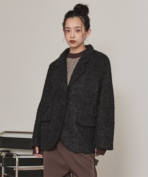 miette（ミエット）の「フェイクウールジャケット（テーラードジャケット・レディース・ホワイト系その他/ブラック/ライトブルー・FREE）」の14枚目の写真