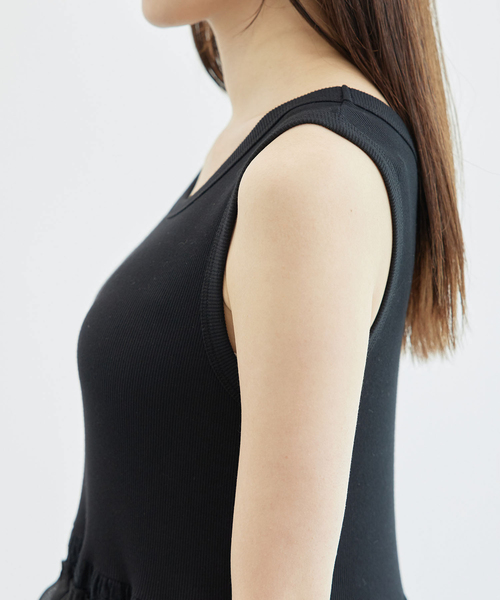 ROPE' PICNIC（ロペピクニック）の「フリルティアードノースリーブワンピース（ワンピース・レディース・キナリ/ブラック・38）」の7枚目の写真