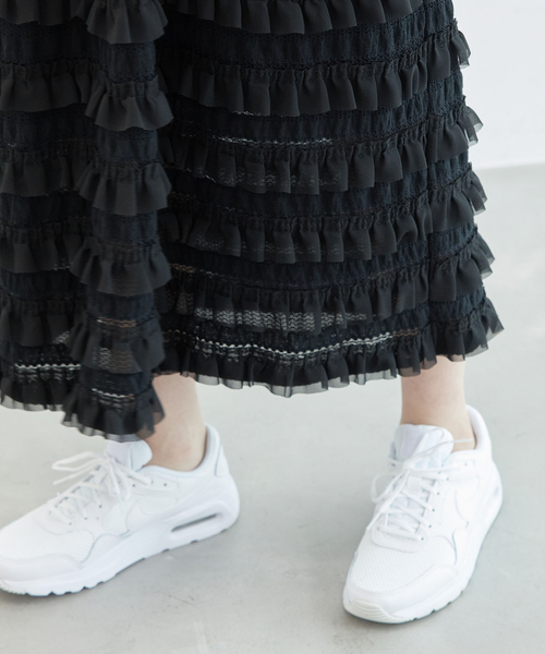 ROPE' PICNIC（ロペピクニック）の「フリルティアードノースリーブワンピース（ワンピース・レディース・キナリ/ブラック・38）」の8枚目の写真