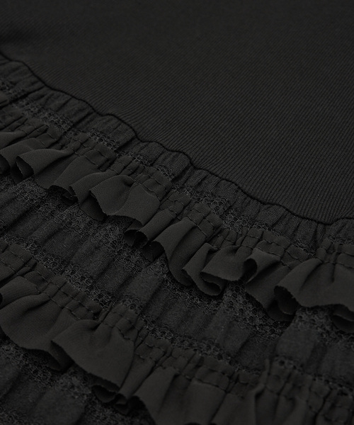 ROPE' PICNIC（ロペピクニック）の「フリルティアードノースリーブワンピース（ワンピース・レディース・キナリ/ブラック・38）」の10枚目の写真