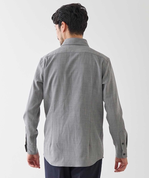 UNION STATION(ユニオンステーション)の「シャークスキンホリゾンタルカラーシャツ(シャツ/ブラウス・メンズ・ホワイト/グレー/サックスブルー・L/LL/M/S)」の6枚目の写真