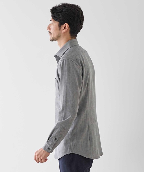 UNION STATION(ユニオンステーション)の「シャークスキンホリゾンタルカラーシャツ(シャツ/ブラウス・メンズ・ホワイト/グレー/サックスブルー・L/LL/M/S)」の5枚目の写真