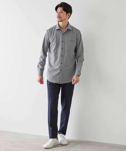 UNION STATION(ユニオンステーション)の「シャークスキンホリゾンタルカラーシャツ(シャツ/ブラウス・メンズ・ホワイト/グレー/サックスブルー・L/LL/M/S)」の8枚目の写真