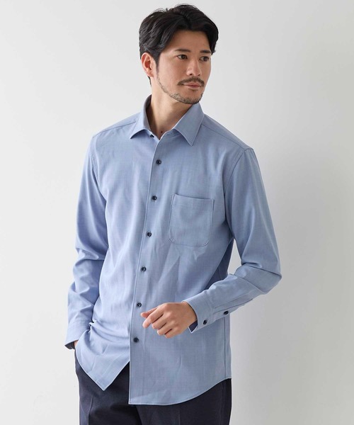 UNION STATION(ユニオンステーション)の「シャークスキンホリゾンタルカラーシャツ(シャツ/ブラウス・メンズ・ホワイト/グレー/サックスブルー・L/LL/M/S)」の9枚目の写真