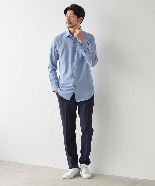 UNION STATION(ユニオンステーション)の「シャークスキンホリゾンタルカラーシャツ(シャツ/ブラウス・メンズ・ホワイト/グレー/サックスブルー・L/LL/M/S)」の10枚目の写真