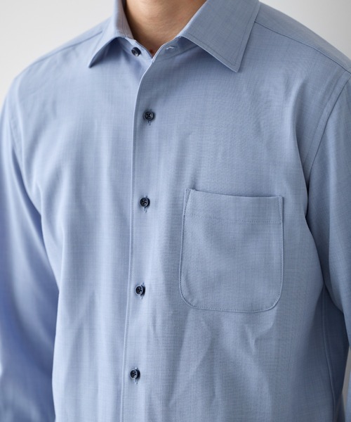 UNION STATION(ユニオンステーション)の「シャークスキンホリゾンタルカラーシャツ(シャツ/ブラウス・メンズ・ホワイト/グレー/サックスブルー・L/LL/M/S)」の13枚目の写真