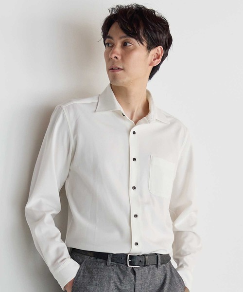 UNION STATION(ユニオンステーション)の「シャークスキンホリゾンタルカラーシャツ(シャツ/ブラウス・メンズ・ホワイト/グレー/サックスブルー・L/LL/M/S)」の15枚目の写真