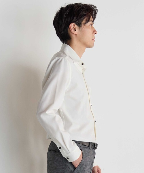 UNION STATION(ユニオンステーション)の「シャークスキンホリゾンタルカラーシャツ(シャツ/ブラウス・メンズ・ホワイト/グレー/サックスブルー・L/LL/M/S)」の16枚目の写真