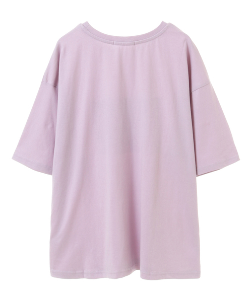 SOFFITTO（ソフィット）の「USAコットン天竺接触冷感転写プリントTシャツ(取り扱い店舗限定)（Tシャツ/カットソー・レディース・グレイッシュベージュ/オフホワイト/ラベンダー/チャコールグレー・FREE）」の5枚目の写真