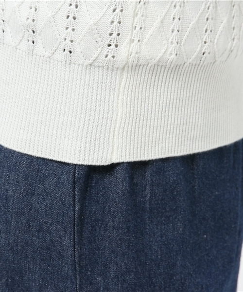 one after another NICE CLAUP（ワンアフターアナザーナイスクラップ）の「【ナイスクラップ】ダイヤケーブルカーディガン（カーディガン/ボレロ・レディース・アイボリー/キャメル/ボルドー/グリーン/ブラック・FREE）」の12枚目の写真