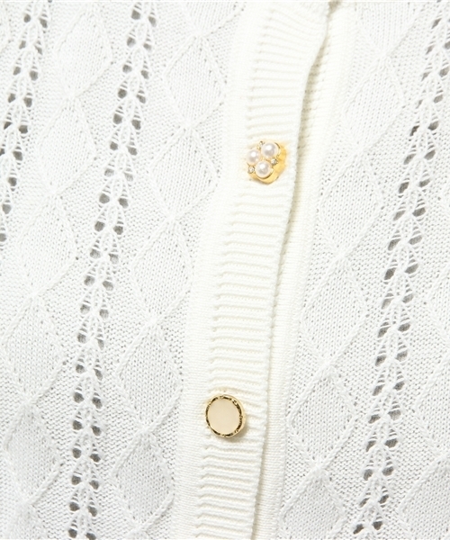 one after another NICE CLAUP（ワンアフターアナザーナイスクラップ）の「【ナイスクラップ】ダイヤケーブルカーディガン（カーディガン/ボレロ・レディース・アイボリー/キャメル/ボルドー/グリーン/ブラック・FREE）」の13枚目の写真