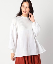 ニットブラウス ドッキングプルオーバー