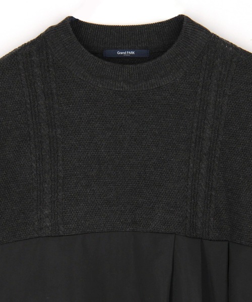 Grand PARK（グランドパーク）の「ニットブラウス ドッキングプルオーバー（シャツ/ブラウス・レディース・ブラック/ホワイト/ピンク/ブラウン・FREE）」の15枚目の写真