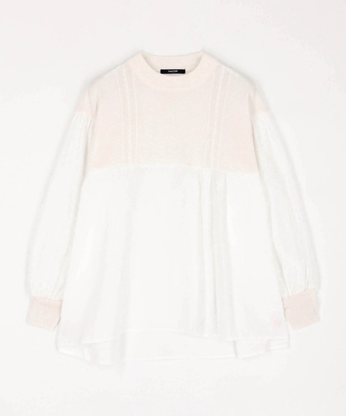 Grand PARK（グランドパーク）の「ニットブラウス ドッキングプルオーバー（シャツ/ブラウス・レディース・ブラック/ホワイト/ピンク/ブラウン・FREE）」の21枚目の写真