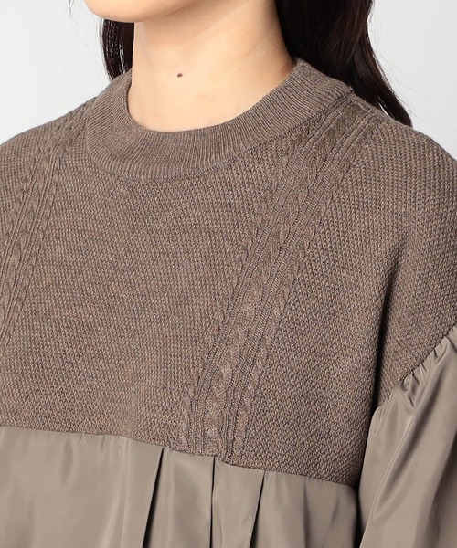 Grand PARK（グランドパーク）の「ニットブラウス ドッキングプルオーバー（シャツ/ブラウス・レディース・ブラック/ホワイト/ピンク/ブラウン・FREE）」の11枚目の写真