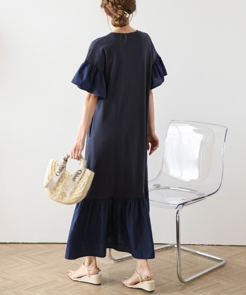 SUGAR BISKET（シュガービスケット）の「フリルドッキングロングワンピース（ワンピース・レディース・ネイビー/グレー/ブラック・フリー）」の5枚目の写真