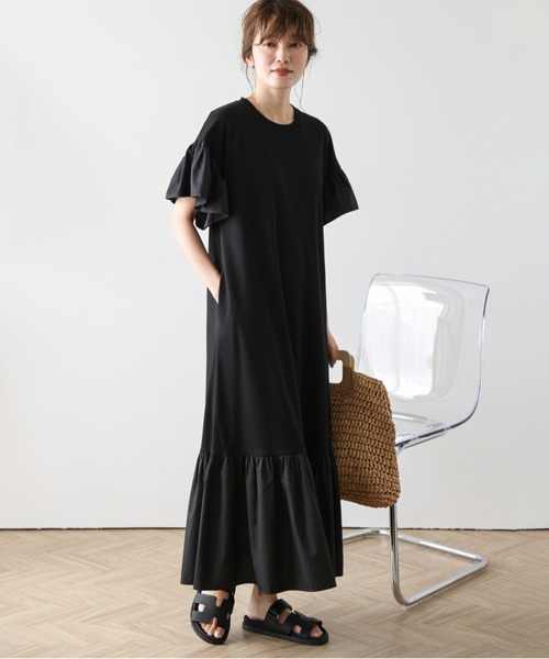 SUGAR BISKET（シュガービスケット）の「フリルドッキングロングワンピース（ワンピース・レディース・ネイビー/グレー/ブラック・フリー）」の8枚目の写真