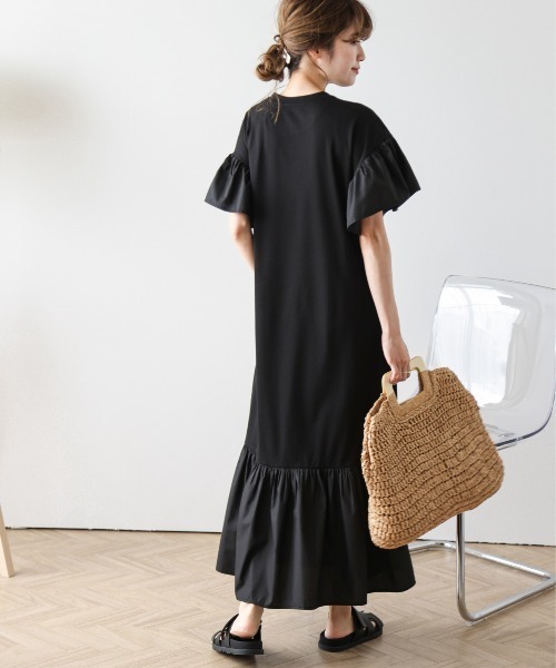 SUGAR BISKET（シュガービスケット）の「フリルドッキングロングワンピース（ワンピース・レディース・ネイビー/グレー/ブラック・フリー）」の9枚目の写真