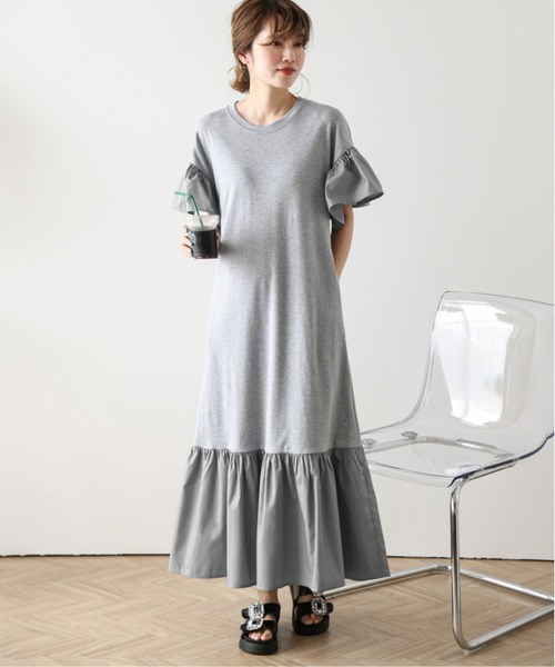 SUGAR BISKET（シュガービスケット）の「フリルドッキングロングワンピース（ワンピース・レディース・ネイビー/グレー/ブラック・フリー）」の13枚目の写真