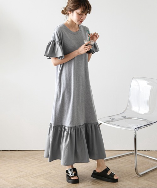 SUGAR BISKET（シュガービスケット）の「フリルドッキングロングワンピース（ワンピース・レディース・ネイビー/グレー/ブラック・フリー）」の15枚目の写真