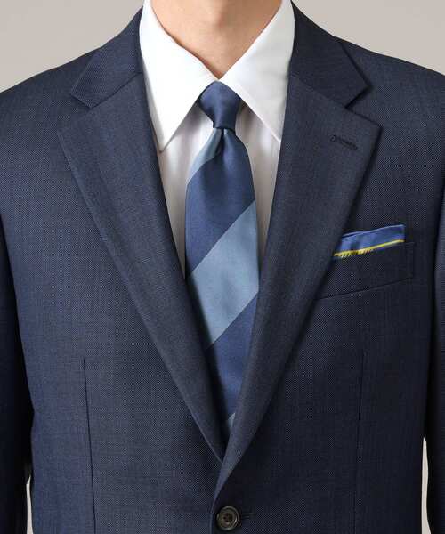 TAKEO KIKUCHI（タケオキクチ）の「◆【Made in JAPAN】マットサテン ストライプ ネクタイ（ネクタイ・メンズ・ターコイズブルー系3/ブラック系2/レンガ・00）」の2枚目の写真