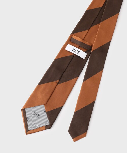 TAKEO KIKUCHI（タケオキクチ）の「◆【Made in JAPAN】マットサテン ストライプ ネクタイ（ネクタイ・メンズ・ターコイズブルー系3/ブラック系2/レンガ・00）」の6枚目の写真