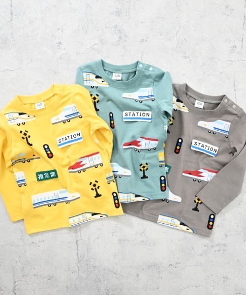 CHEEK ROOM（チークルーム）の「CHEEK ROOM/チークルーム 新幹線ロングＴシャツ（Tシャツ/カットソー・キッズ・ブルー/チャコールグレー/イエロー・90cm/100cm/110cm/120cm/130cm/80ｃｍ）」の16枚目の写真