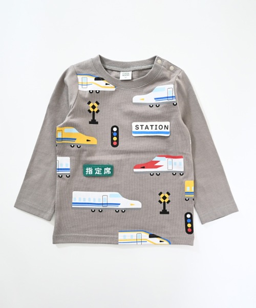 CHEEK ROOM（チークルーム）の「CHEEK ROOM/チークルーム 新幹線ロングＴシャツ（Tシャツ/カットソー・キッズ・ブルー/チャコールグレー/イエロー・90cm/100cm/110cm/120cm/130cm/80ｃｍ）」の4枚目の写真