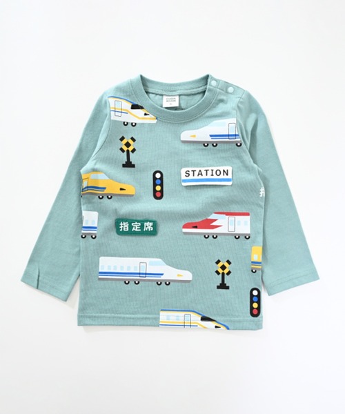CHEEK ROOM（チークルーム）の「CHEEK ROOM/チークルーム 新幹線ロングＴシャツ（Tシャツ/カットソー・キッズ・ブルー/チャコールグレー/イエロー・90cm/100cm/110cm/120cm/130cm/80ｃｍ）」の5枚目の写真
