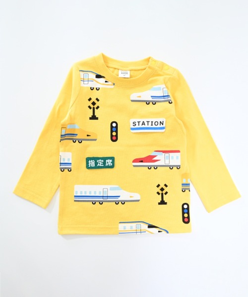CHEEK ROOM（チークルーム）の「CHEEK ROOM/チークルーム 新幹線ロングＴシャツ（Tシャツ/カットソー・キッズ・ブルー/チャコールグレー/イエロー・90cm/100cm/110cm/120cm/130cm/80ｃｍ）」の6枚目の写真
