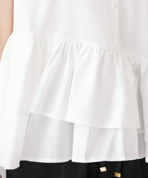 nissen(ニッセン)の「前後2WAY裾ボリュームフリルノースリーブシャツ(シャツ/ブラウス・レディース・ブラック/オフホワイト/サックスブルー・LL/M/L)」の22枚目の写真