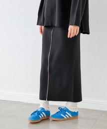 【HEREIAM】マシンウォッシャブル可/ファインタッチZIPニットスカート