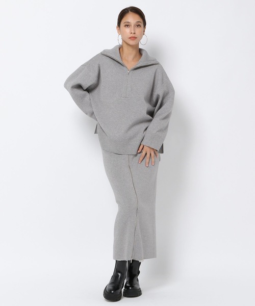 HEREIAM（ヘレイアム）の「【HEREIAM】マシンウォッシャブル可/ファインタッチZIPニットスカート（スカート・レディース・ブラック/グレー・SMALL/MEDIUM）」の21枚目の写真