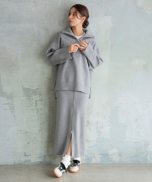 HEREIAM（ヘレイアム）の「【HEREIAM】マシンウォッシャブル可/ファインタッチZIPニットスカート（スカート・レディース・ブラック/グレー・SMALL/MEDIUM）」の5枚目の写真