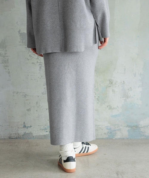 HEREIAM（ヘレイアム）の「【HEREIAM】マシンウォッシャブル可/ファインタッチZIPニットスカート（スカート・レディース・ブラック/グレー・SMALL/MEDIUM）」の8枚目の写真
