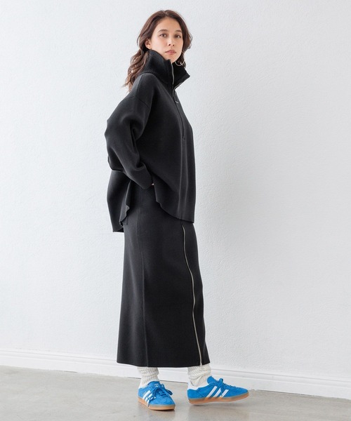 HEREIAM（ヘレイアム）の「【HEREIAM】マシンウォッシャブル可/ファインタッチZIPニットスカート（スカート・レディース・ブラック/グレー・SMALL/MEDIUM）」の10枚目の写真