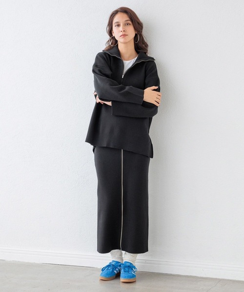 HEREIAM（ヘレイアム）の「【HEREIAM】マシンウォッシャブル可/ファインタッチZIPニットスカート（スカート・レディース・ブラック/グレー・SMALL/MEDIUM）」の11枚目の写真
