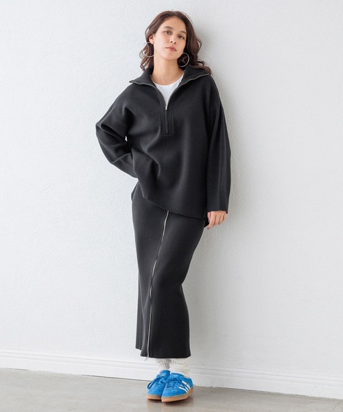 HEREIAM（ヘレイアム）の「【HEREIAM】マシンウォッシャブル可/ファインタッチZIPニットスカート（スカート・レディース・ブラック/グレー・SMALL/MEDIUM）」の12枚目の写真