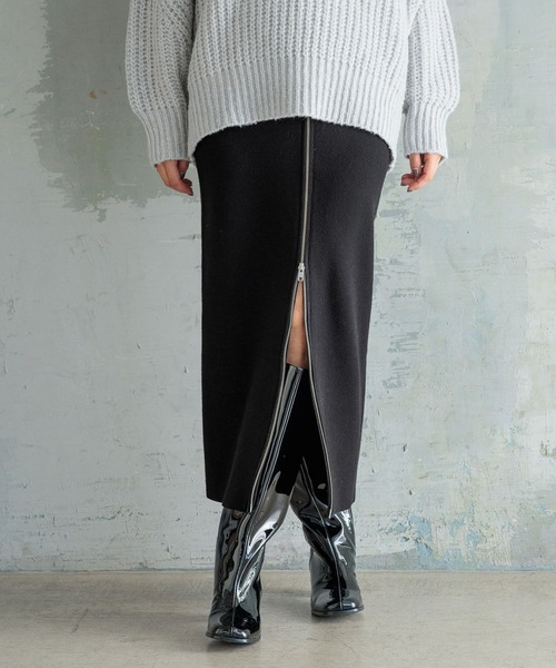 HEREIAM（ヘレイアム）の「【HEREIAM】マシンウォッシャブル可/ファインタッチZIPニットスカート（スカート・レディース・ブラック/グレー・SMALL/MEDIUM）」の18枚目の写真