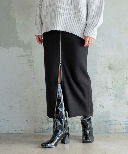 HEREIAM（ヘレイアム）の「【HEREIAM】マシンウォッシャブル可/ファインタッチZIPニットスカート（スカート・レディース・ブラック/グレー・SMALL/MEDIUM）」の20枚目の写真