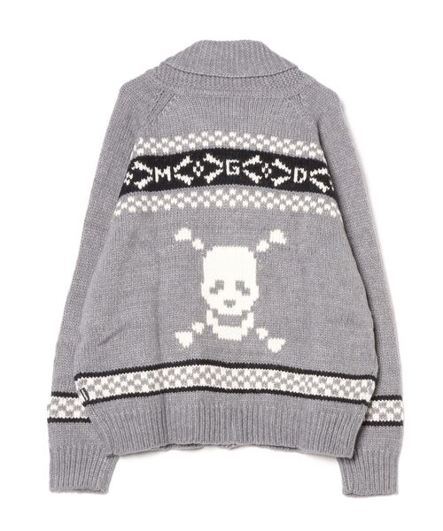 MAHAGRID(マハグリッド)の「『mahagrid/マハグリッド』 SKULL COWICHAN KNIT SWEATER/スカル カウチン ニットセーター(ニット/セーター・レディース・グレー/ブラック・L/M)」の5枚目の写真