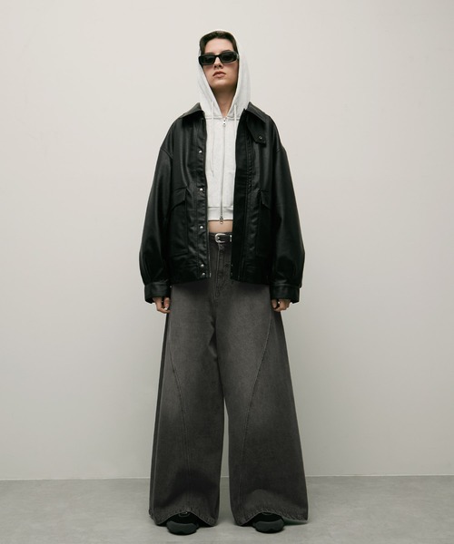 ENDER PRODUCTS（エンダープロダクツ）の「ヴィンテージ加工立体裁断フレアワイドデニム【ENDER PRODUCTS/エンダープロダクツ】（デニムパンツ・メンズ・ブルー/グレー/ブラック・L/M）」の9枚目の写真