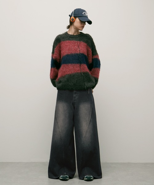 ENDER PRODUCTS（エンダープロダクツ）の「ヴィンテージ加工立体裁断フレアワイドデニム【ENDER PRODUCTS/エンダープロダクツ】（デニムパンツ・メンズ・ブルー/グレー/ブラック・L/M）」の6枚目の写真