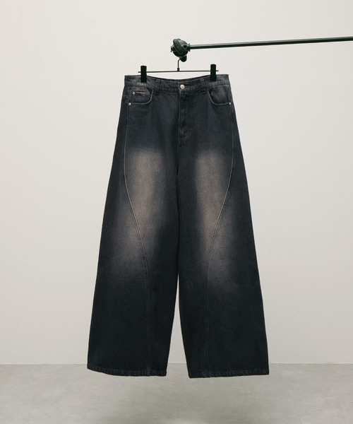 ENDER PRODUCTS（エンダープロダクツ）の「ヴィンテージ加工立体裁断フレアワイドデニム【ENDER PRODUCTS/エンダープロダクツ】（デニムパンツ・メンズ・ブルー/グレー/ブラック・L/M）」の13枚目の写真