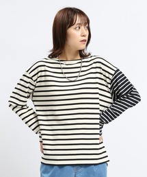 GLOBAL WORK Smile Seed Store | コットンボーダーTシャツ/長袖/118571(Tシャツ/カットソー)