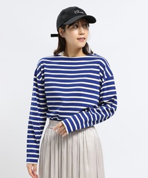 GLOBAL WORK Smile Seed Store | コットンボーダーTシャツ/長袖/118571(Tシャツ/カットソー)