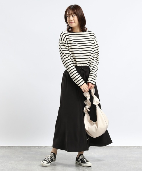 GLOBAL WORK Smile Seed Store(グローバルワーク スマイルシードストア)の「コットンボーダーTシャツ/長袖/118571(Tシャツ/カットソー・レディース・ダークブルー/その他/ブルー系その他5/グレー・LARGE/SMALL/MEDIUM/X-LARGE)」の7枚目の写真