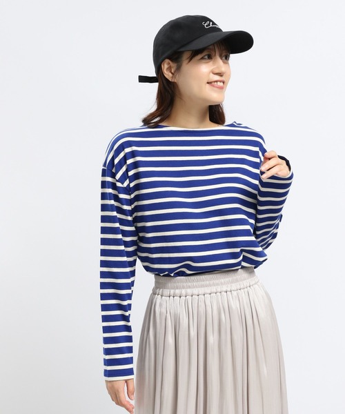 GLOBAL WORK Smile Seed Store(グローバルワーク スマイルシードストア)の「コットンボーダーTシャツ/長袖/118571(Tシャツ/カットソー・レディース・ダークブルー/その他/ブルー系その他5/グレー・LARGE/SMALL/MEDIUM/X-LARGE)」の17枚目の写真