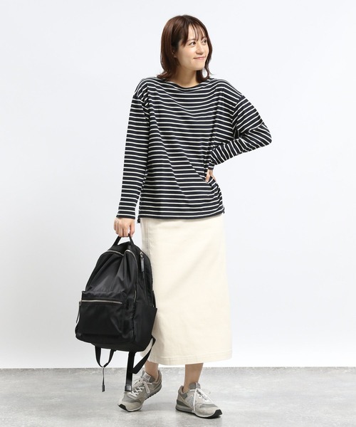 GLOBAL WORK Smile Seed Store(グローバルワーク スマイルシードストア)の「コットンボーダーTシャツ/長袖/118571(Tシャツ/カットソー・レディース・ダークブルー/その他/ブルー系その他5/グレー・LARGE/SMALL/MEDIUM/X-LARGE)」の10枚目の写真