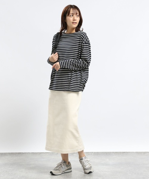 GLOBAL WORK Smile Seed Store(グローバルワーク スマイルシードストア)の「コットンボーダーTシャツ/長袖/118571(Tシャツ/カットソー・レディース・ダークブルー/その他/ブルー系その他5/グレー・LARGE/SMALL/MEDIUM/X-LARGE)」の11枚目の写真